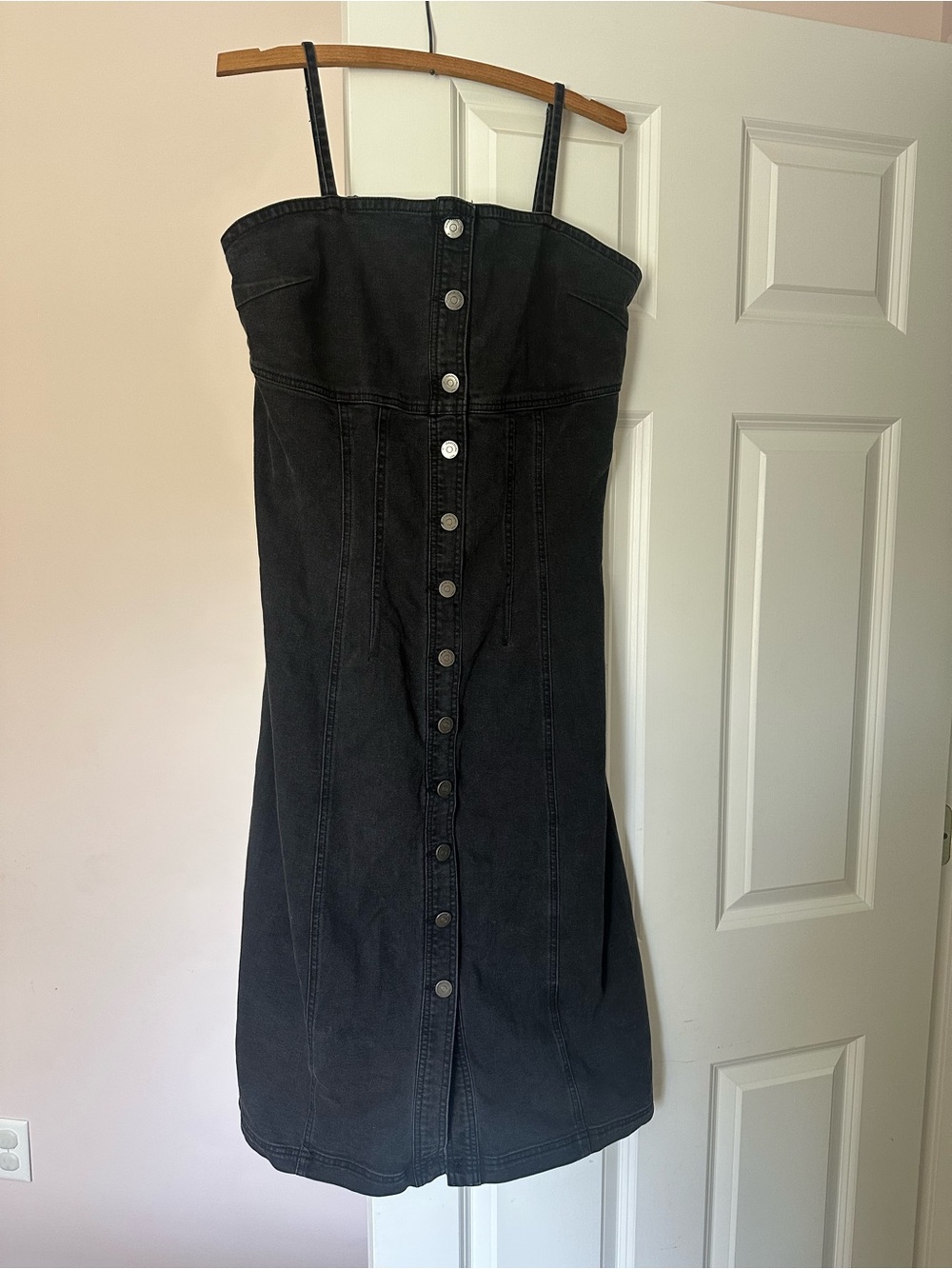 Habitual Black Button-Front Mini Dress